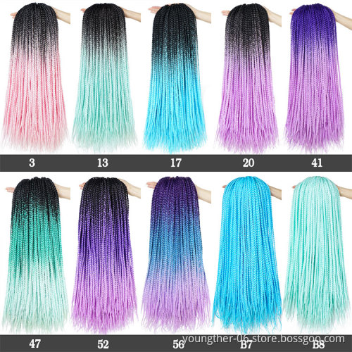 Wholesale Synthetic Jumbo Ombre Hair Braids High Temperature Fiber Crochet Twist Senegal Box Braids